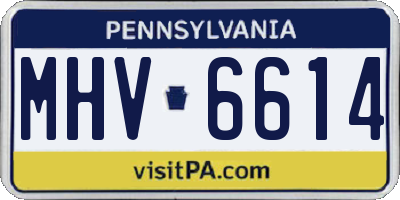 PA license plate MHV6614