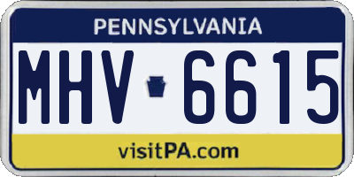 PA license plate MHV6615