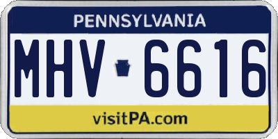 PA license plate MHV6616