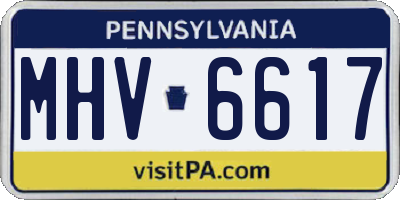 PA license plate MHV6617