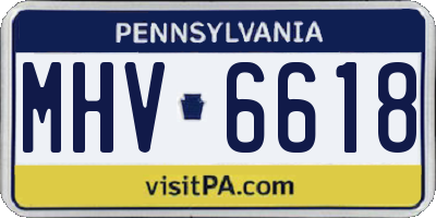 PA license plate MHV6618