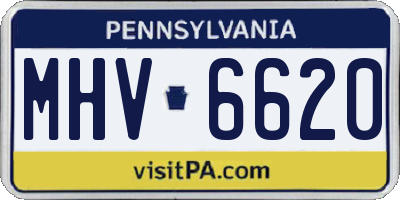 PA license plate MHV6620