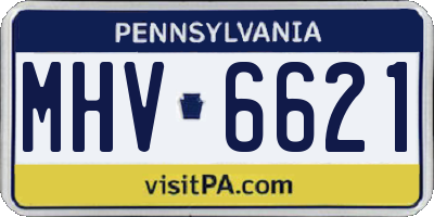 PA license plate MHV6621