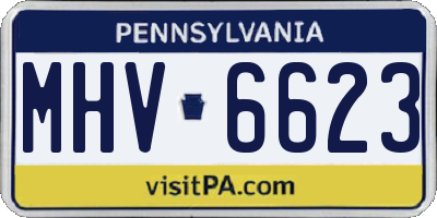 PA license plate MHV6623
