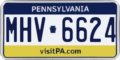 PA license plate MHV6624