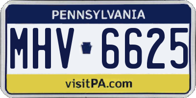 PA license plate MHV6625