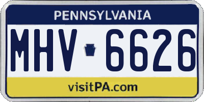 PA license plate MHV6626