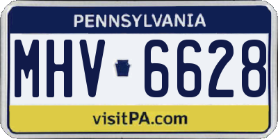 PA license plate MHV6628