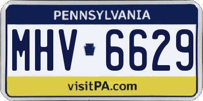 PA license plate MHV6629