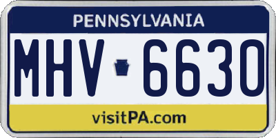 PA license plate MHV6630