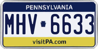 PA license plate MHV6633