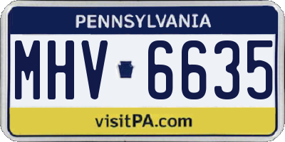 PA license plate MHV6635