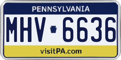 PA license plate MHV6636