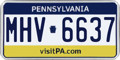 PA license plate MHV6637