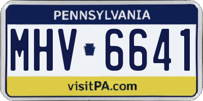 PA license plate MHV6641