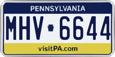 PA license plate MHV6644