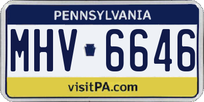 PA license plate MHV6646