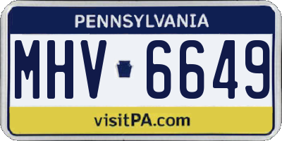 PA license plate MHV6649