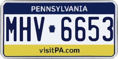 PA license plate MHV6653