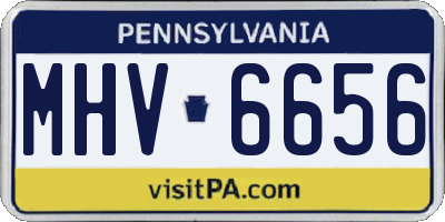 PA license plate MHV6656
