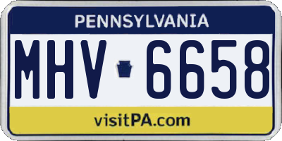 PA license plate MHV6658