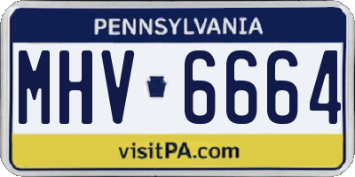 PA license plate MHV6664
