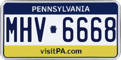 PA license plate MHV6668