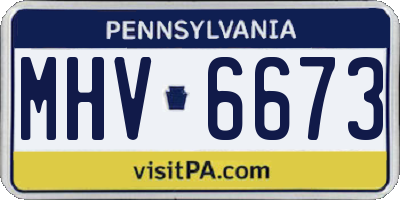 PA license plate MHV6673