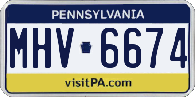 PA license plate MHV6674