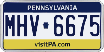 PA license plate MHV6675
