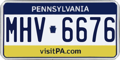 PA license plate MHV6676