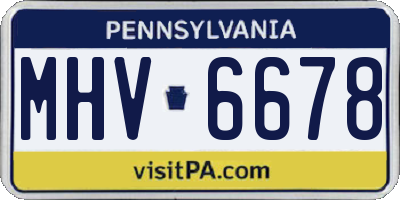 PA license plate MHV6678