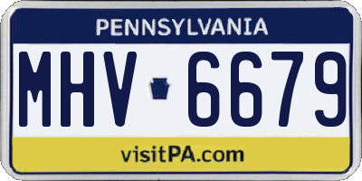 PA license plate MHV6679