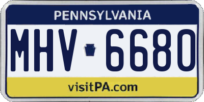 PA license plate MHV6680