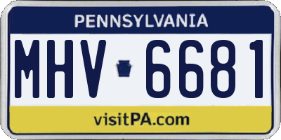 PA license plate MHV6681