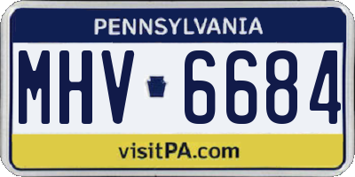 PA license plate MHV6684