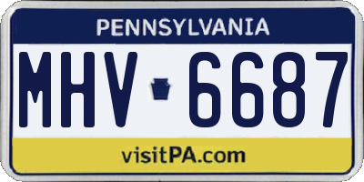 PA license plate MHV6687