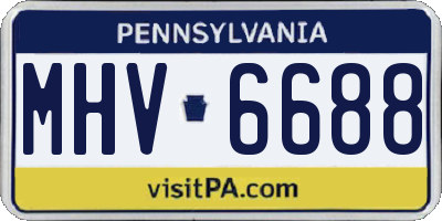 PA license plate MHV6688
