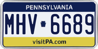 PA license plate MHV6689