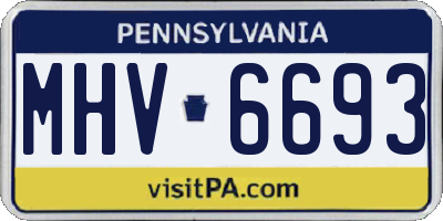 PA license plate MHV6693
