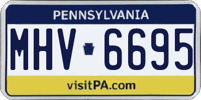 PA license plate MHV6695