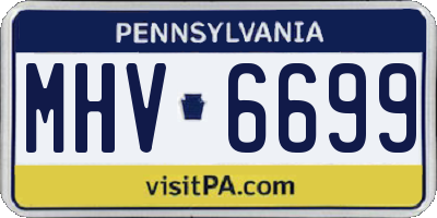 PA license plate MHV6699