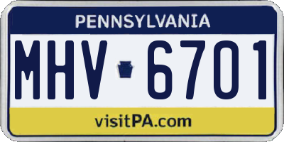 PA license plate MHV6701