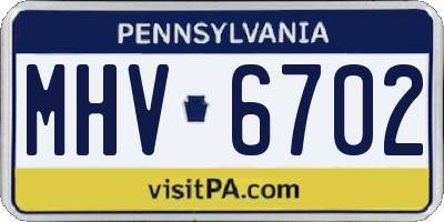 PA license plate MHV6702