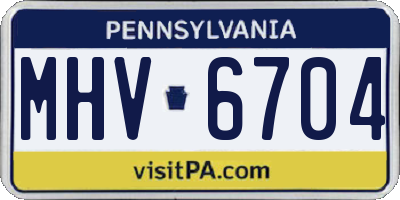 PA license plate MHV6704