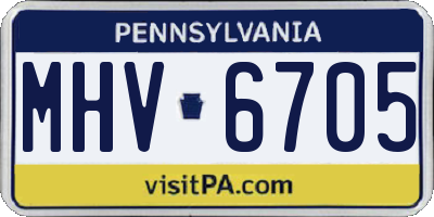 PA license plate MHV6705