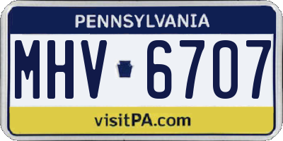 PA license plate MHV6707