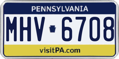 PA license plate MHV6708
