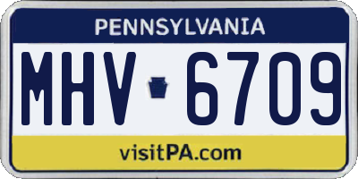 PA license plate MHV6709