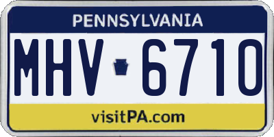 PA license plate MHV6710